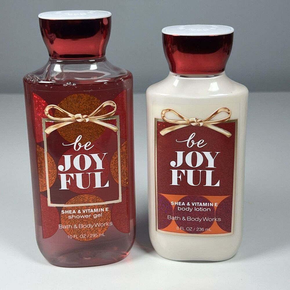 Bath and Body Works Be Joyful 8oz Body Lotion & 10oz Shower Gel.